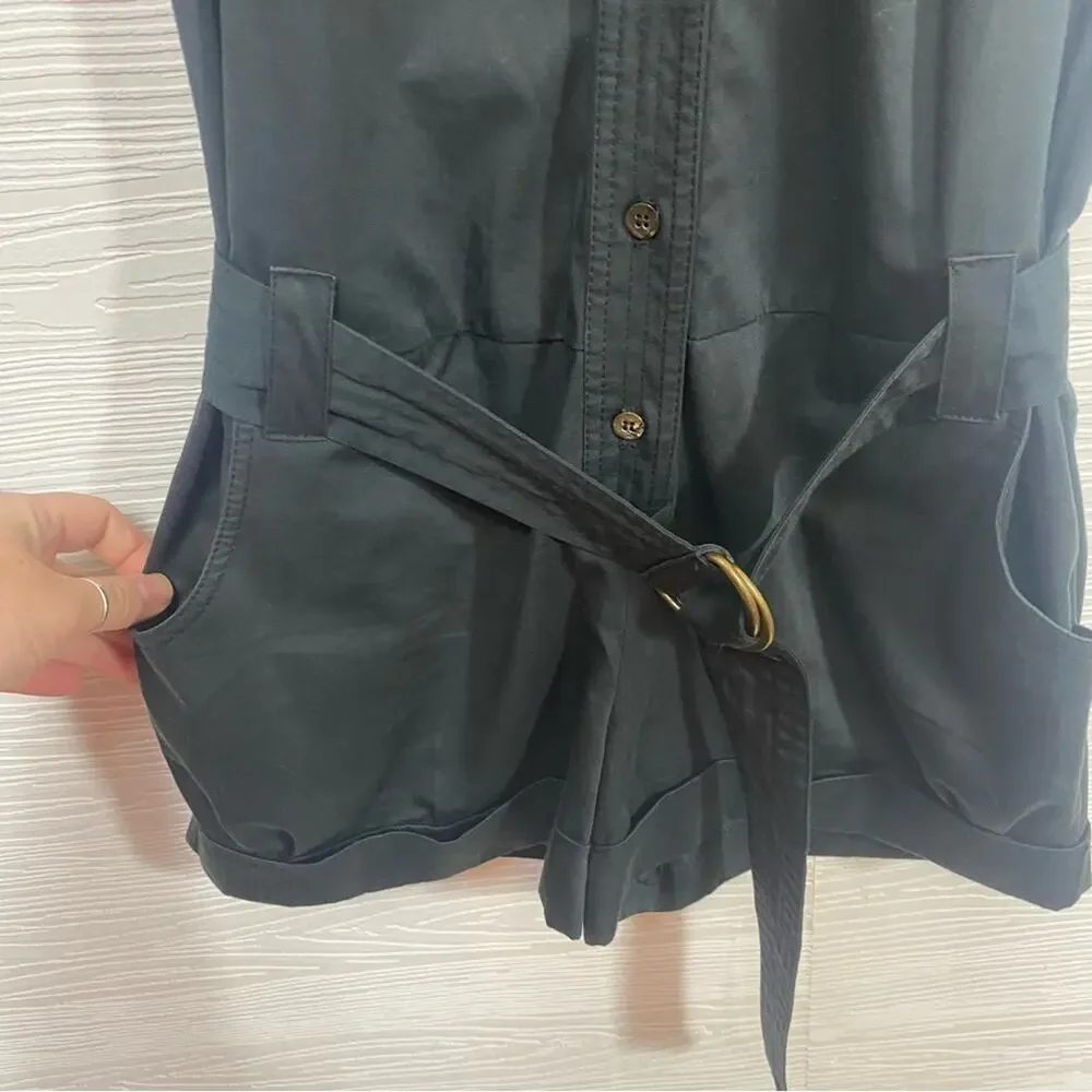 Maje Black Button Up Front Utility Romper with Belt Size 1 US S - Picture 8 of 13